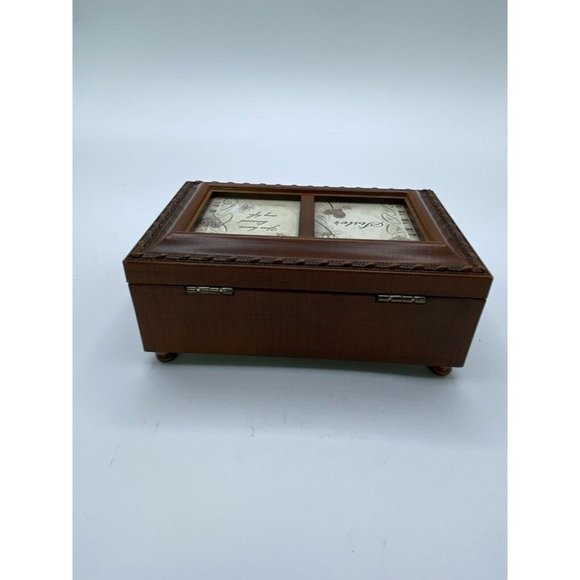 SANKYO COTTAGE GARDEN JEWELRY FLIP TOP MUSIC BOX 4" X 6" Viintage - Picture 10 of 12